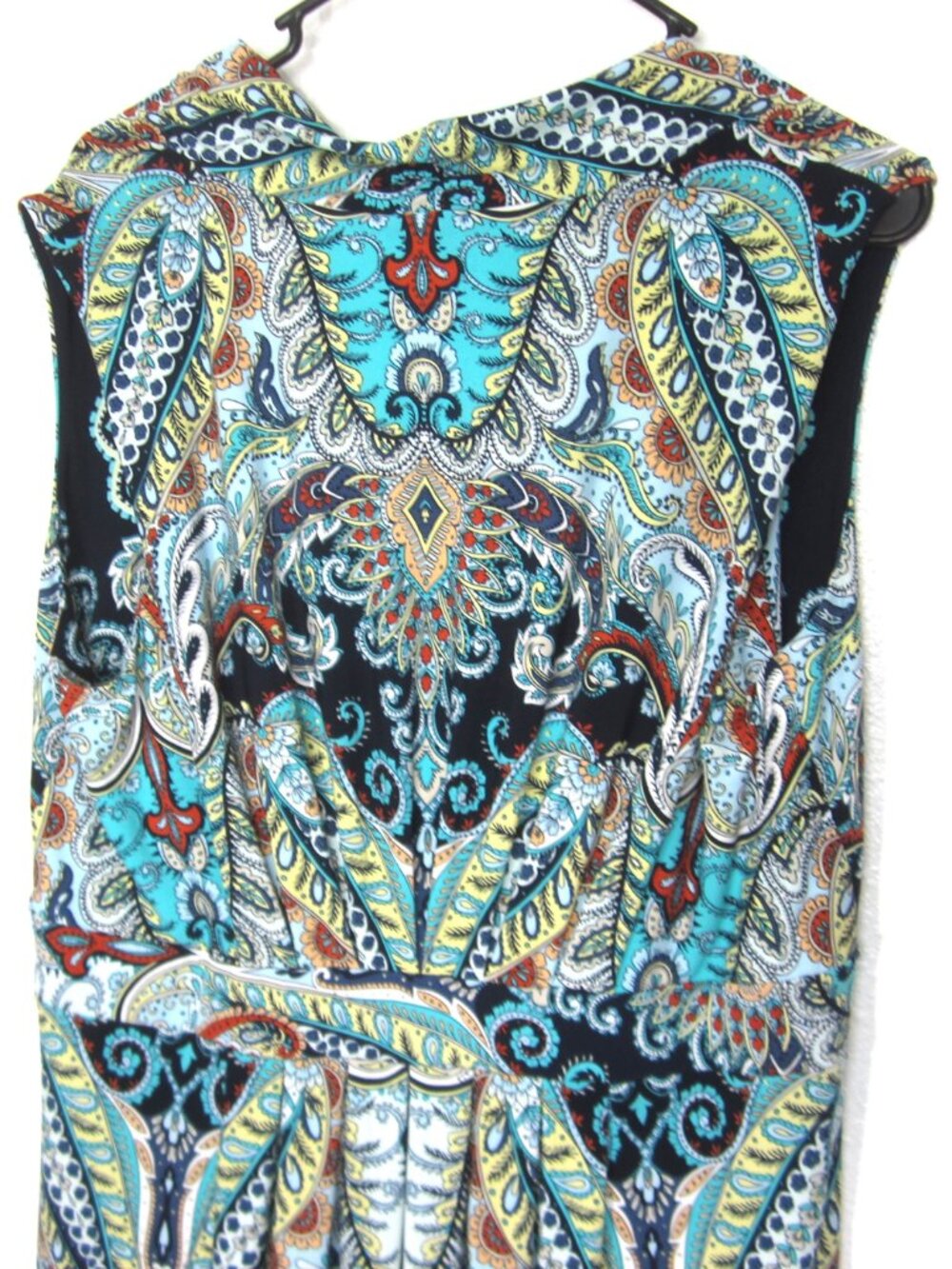 Chico's Jasmina Maxi Dress Size 2 US 12 Paisley Floral Dress Sleeveless Blue - Picture 7 of 13